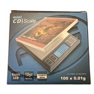 Mini CD Scale 100g Capacity 0.01g Resolution With Backlit LCD Stainless Steel Tr
